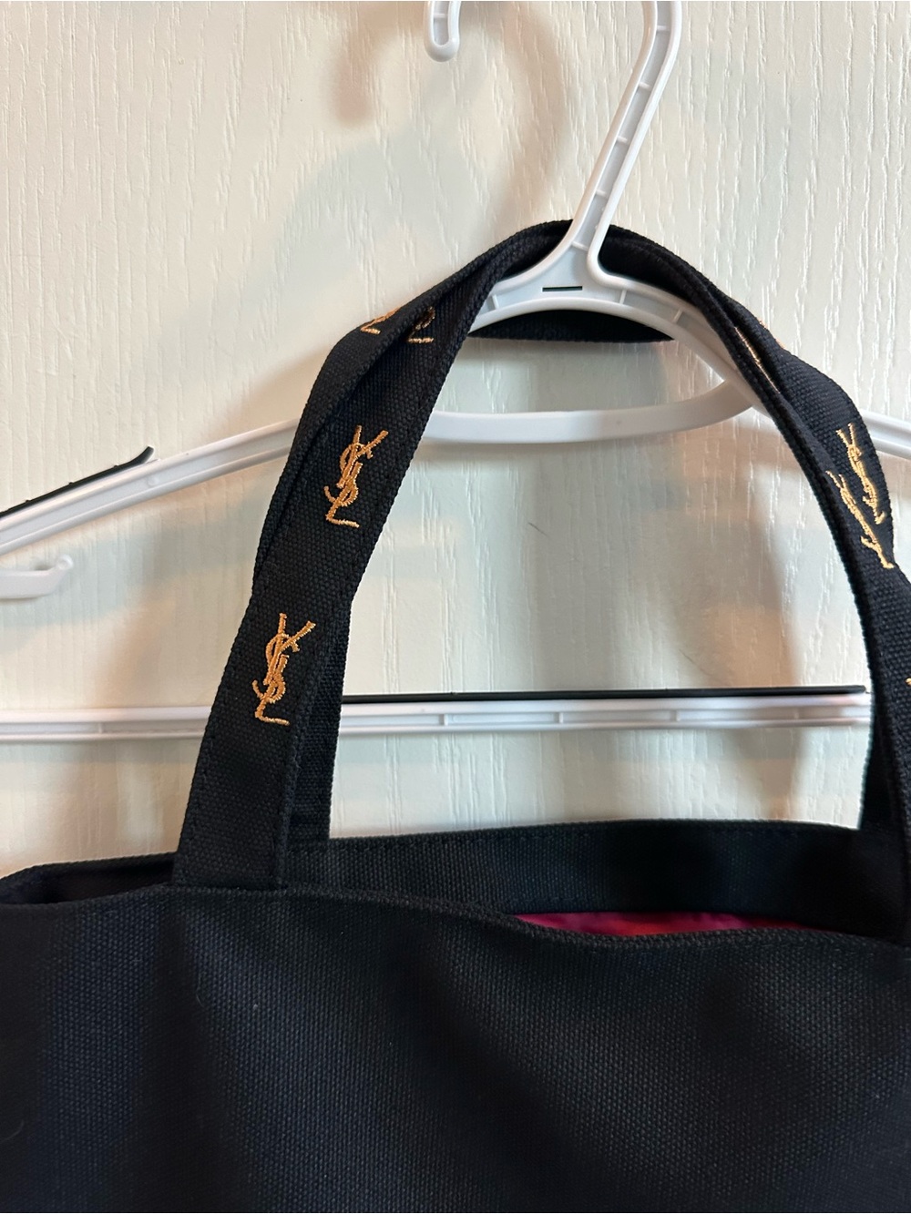 YSL Beauty Parfums Black Tote Bag – NEW Hot Pink Silky Interior - Gift w Purchas - Picture 4 of 16